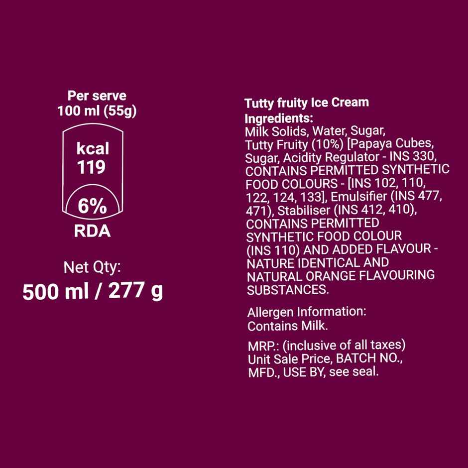 Dairy Day Tutti Frutti Premium Ice Cream Tub