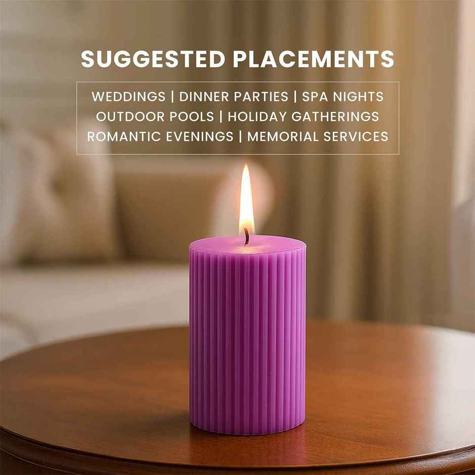 Scented Pillar Candles | Lavender | Pack of 4 | Home Decor | IRIS