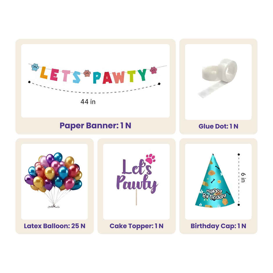 Let's Vybe Pets Birthday Decoration Kit