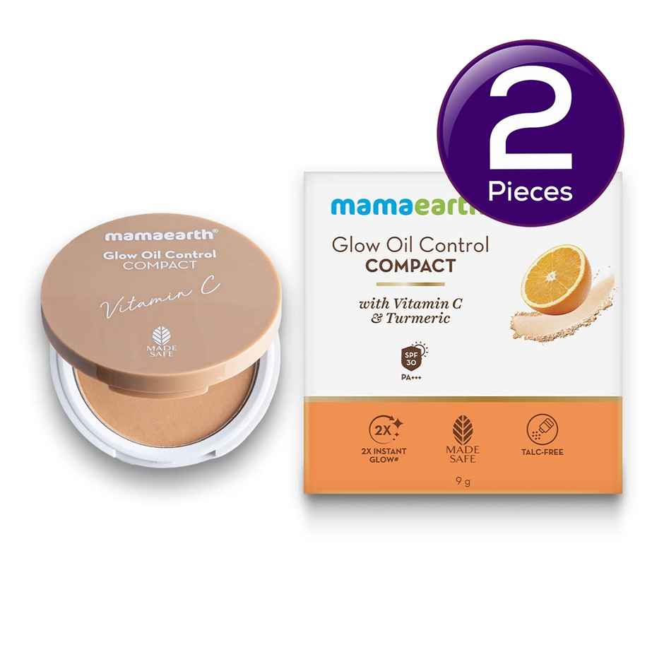 Mamaearth Compact Powder - Nude Glow | SPF 30 Sun Protection Combo