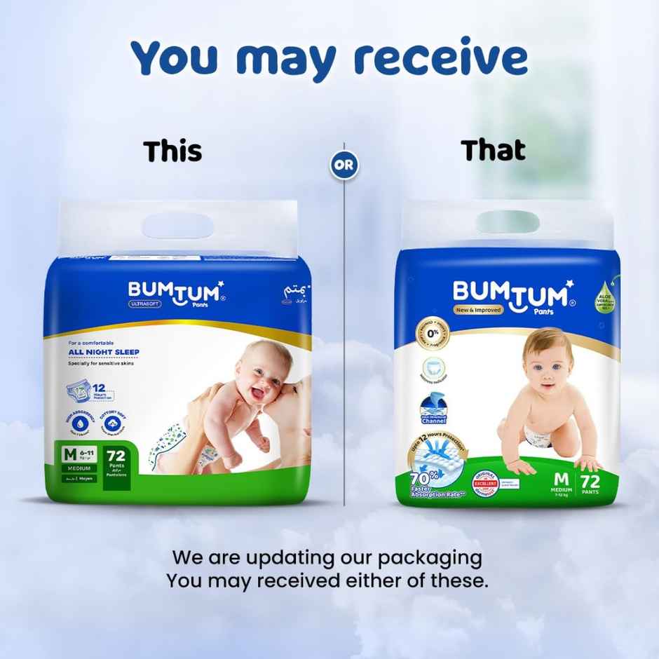Bumtum Baby Diaper Pants With Leakage Protection - 6 To 11 Kg Medium