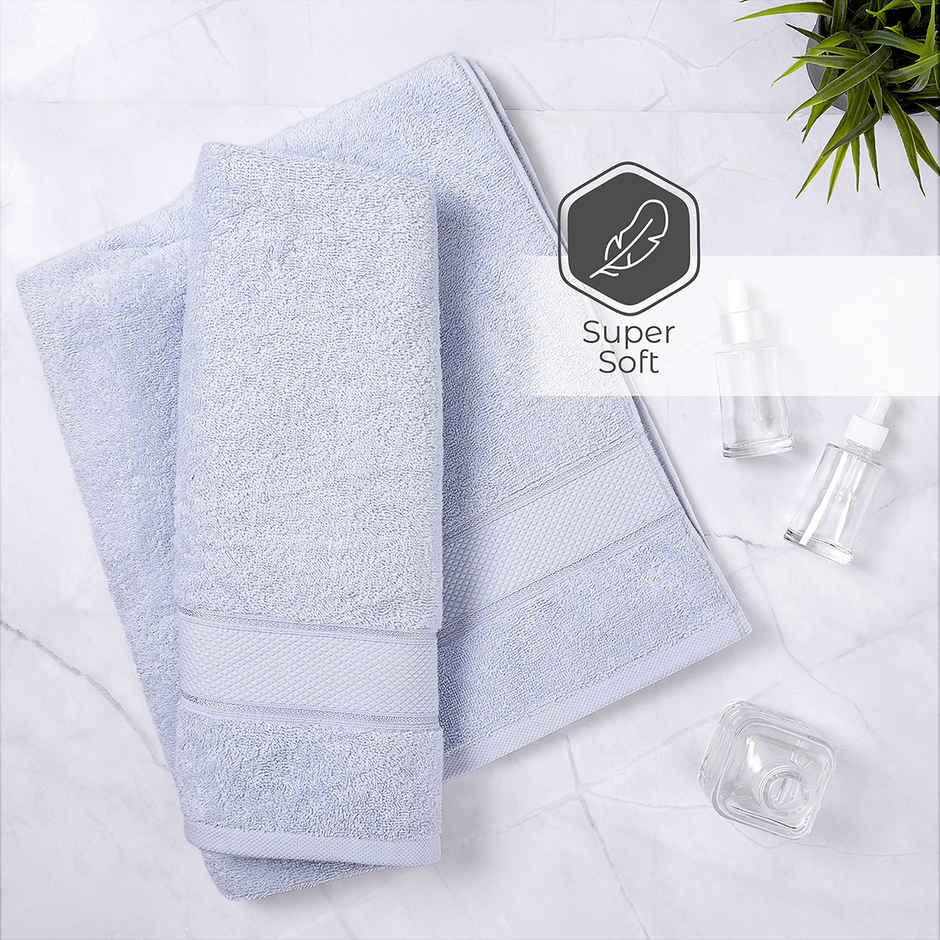 Boutique Living Luxe Loom 100% Cotton 550 GSM Blue Bath Towel - Pack of 1
