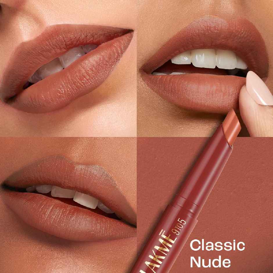 Lakme 9 to 5 Forever Matte Lip Crayon | Vitamin C | Long-Lasting Hydration | Classic Nude