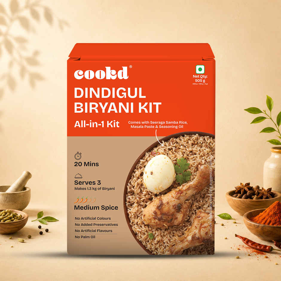 Cookd Dindigul Biryani Kit - Ready to Cook | Short Grain