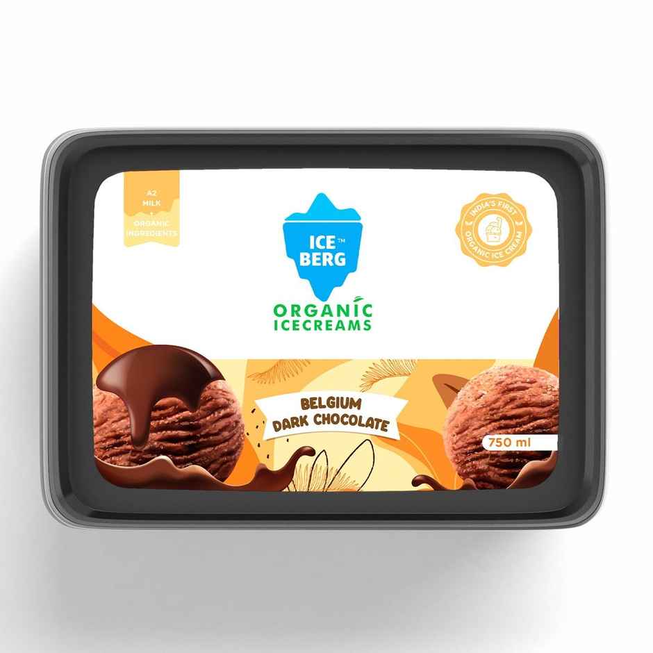 Iceberg Belgium Dark Chocolate Organic Ice Cream Tub