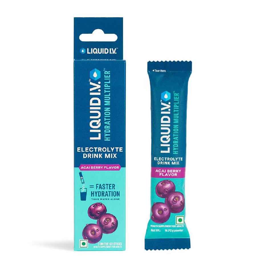 Liquid I.V.Hydration Multiplier-Acai Berry |3 Sticks - 1.5 Ltrs|Hydration Drink Mix