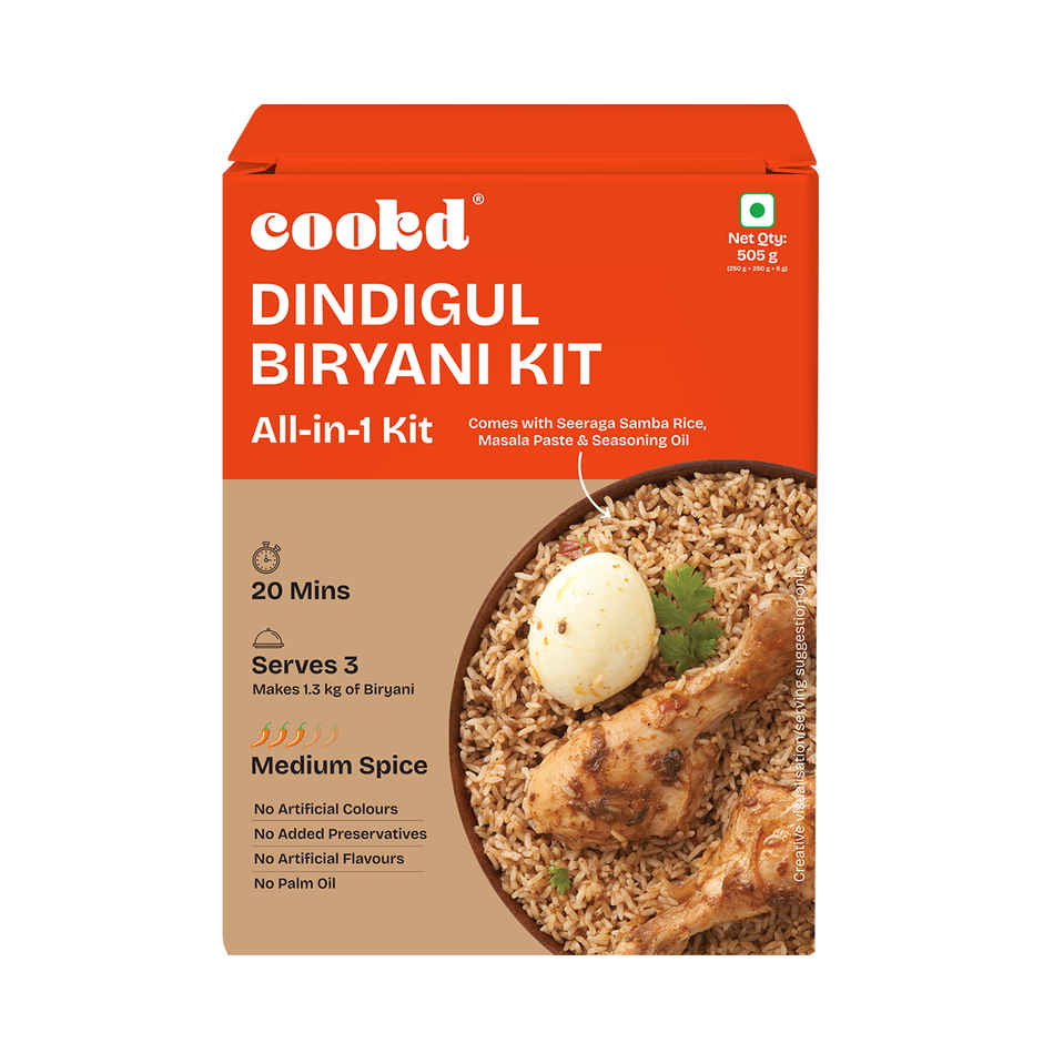 Cookd Dindigul Biryani Kit - Ready to Cook | Short Grain