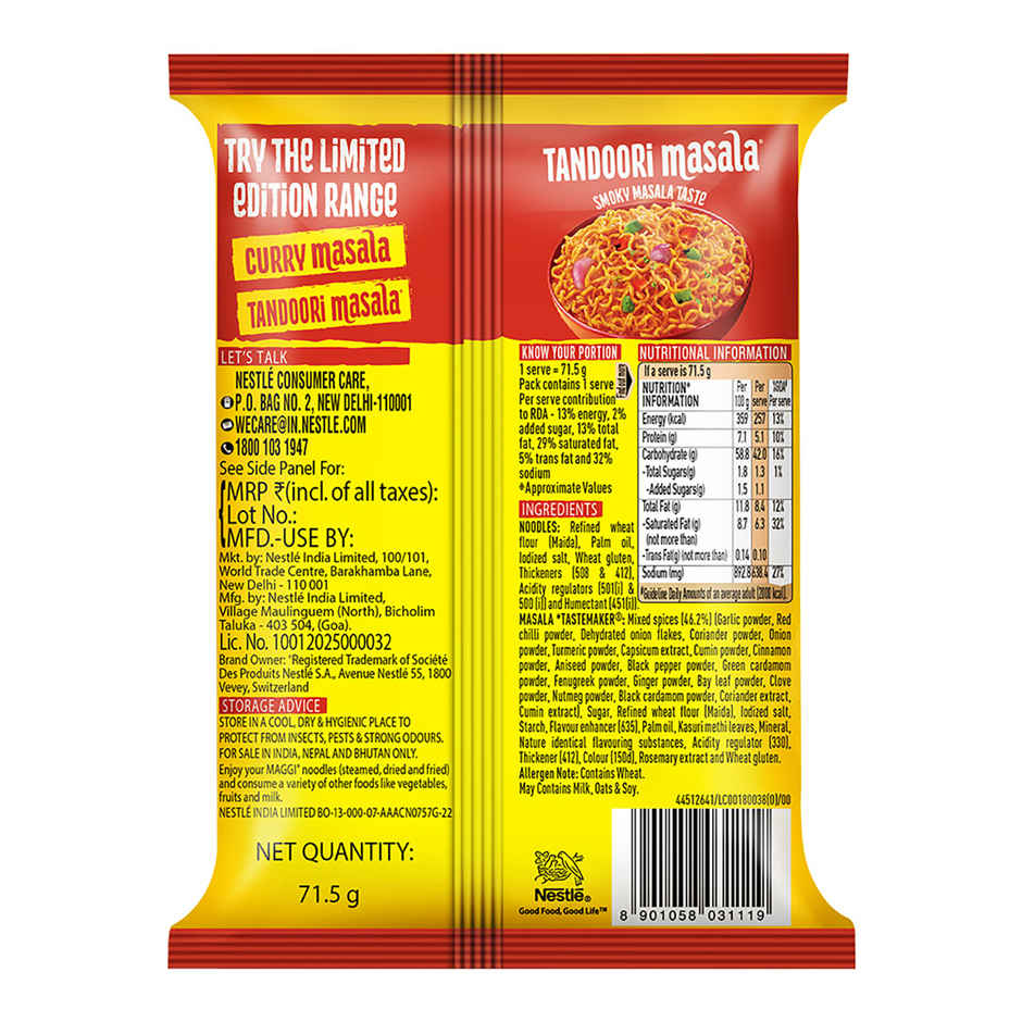 Maggi 2-Minute Instant Noodles, Tandoori Masala