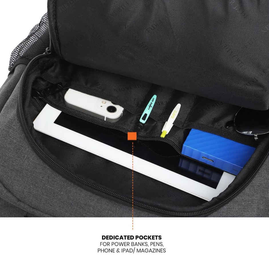Fur Jaden Unisex Solid Polyester 24 L Laptop Backpack | Black - 15.6 Inches