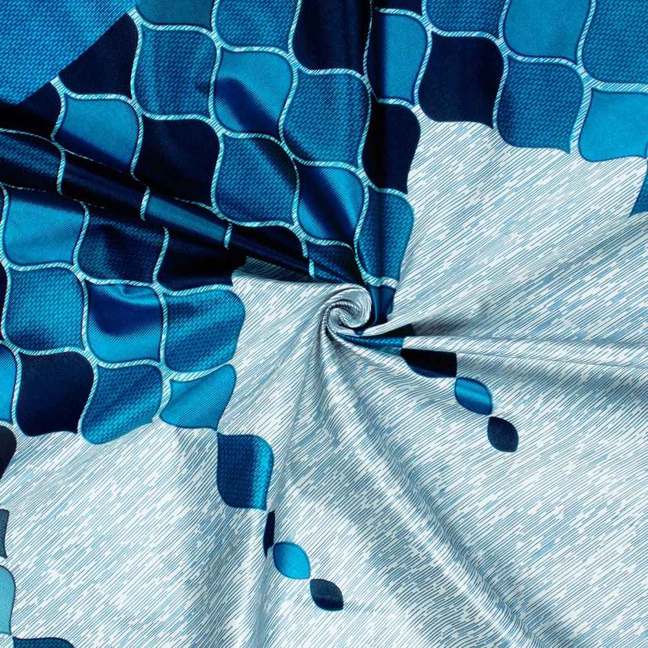 Story@Home 200 GSM Polyester Ethnic 2 Piece Window Curtain | Sky Blue & Sea Blue