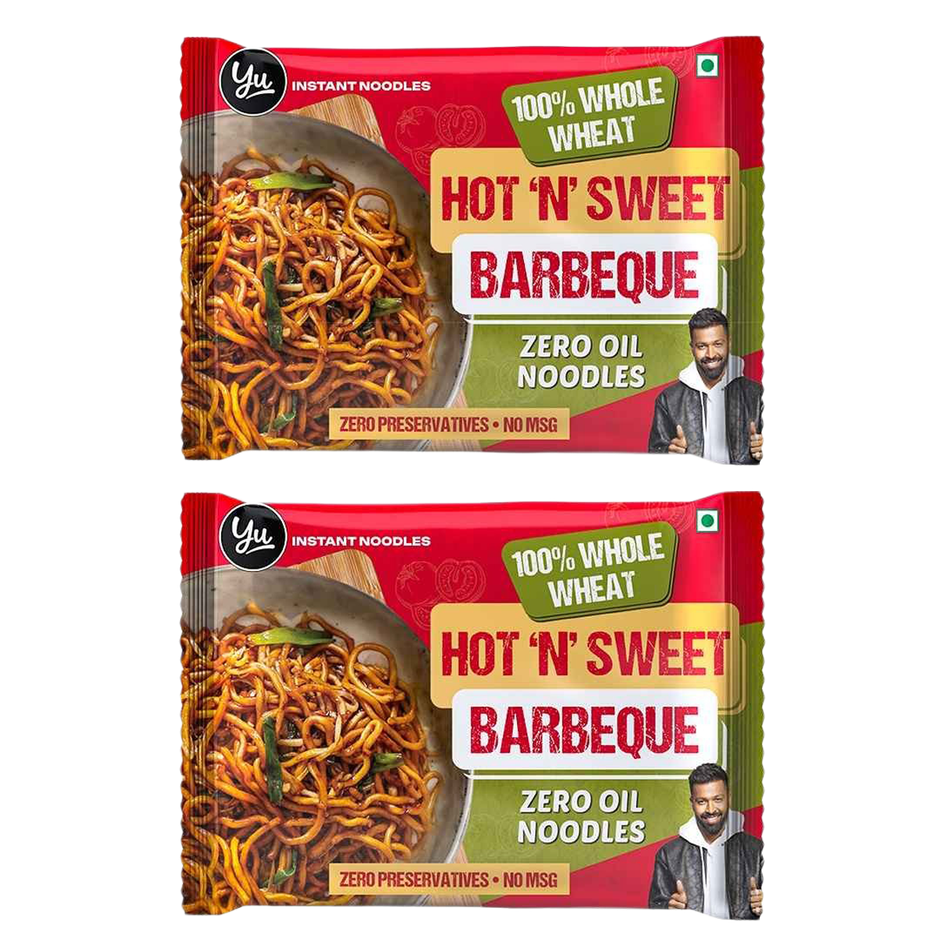 Yu Hot Barbeque - Whole Wheat Instant Noodles | Pack Of 2