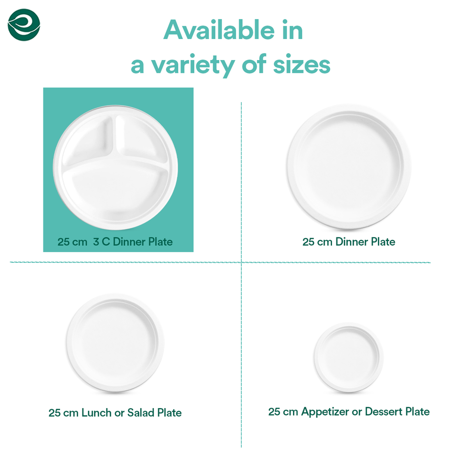 Eco Soul 10 Inch Round | 10 Count | 3CP Disposable Plate