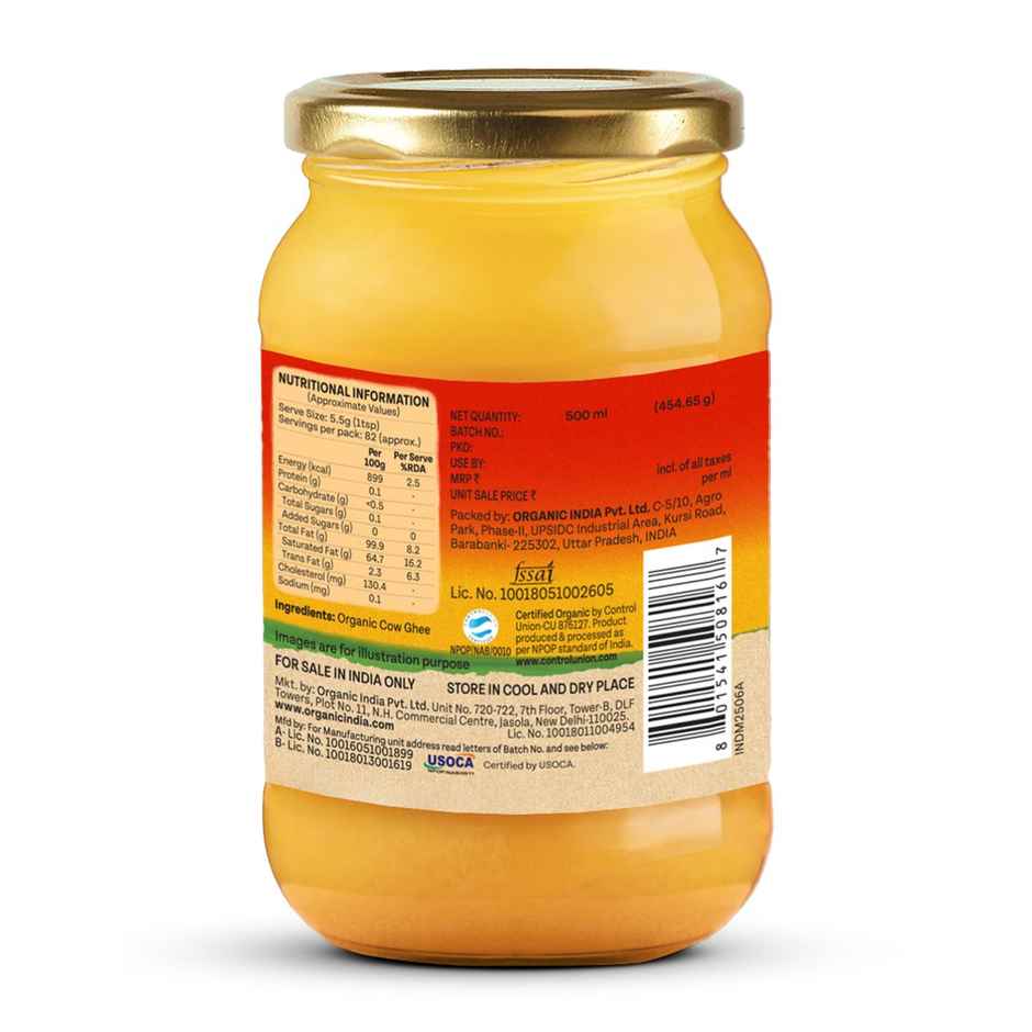 Organic India Pure Cow Ghee, Lab tested on 600+ Parameters, Certified Organic
