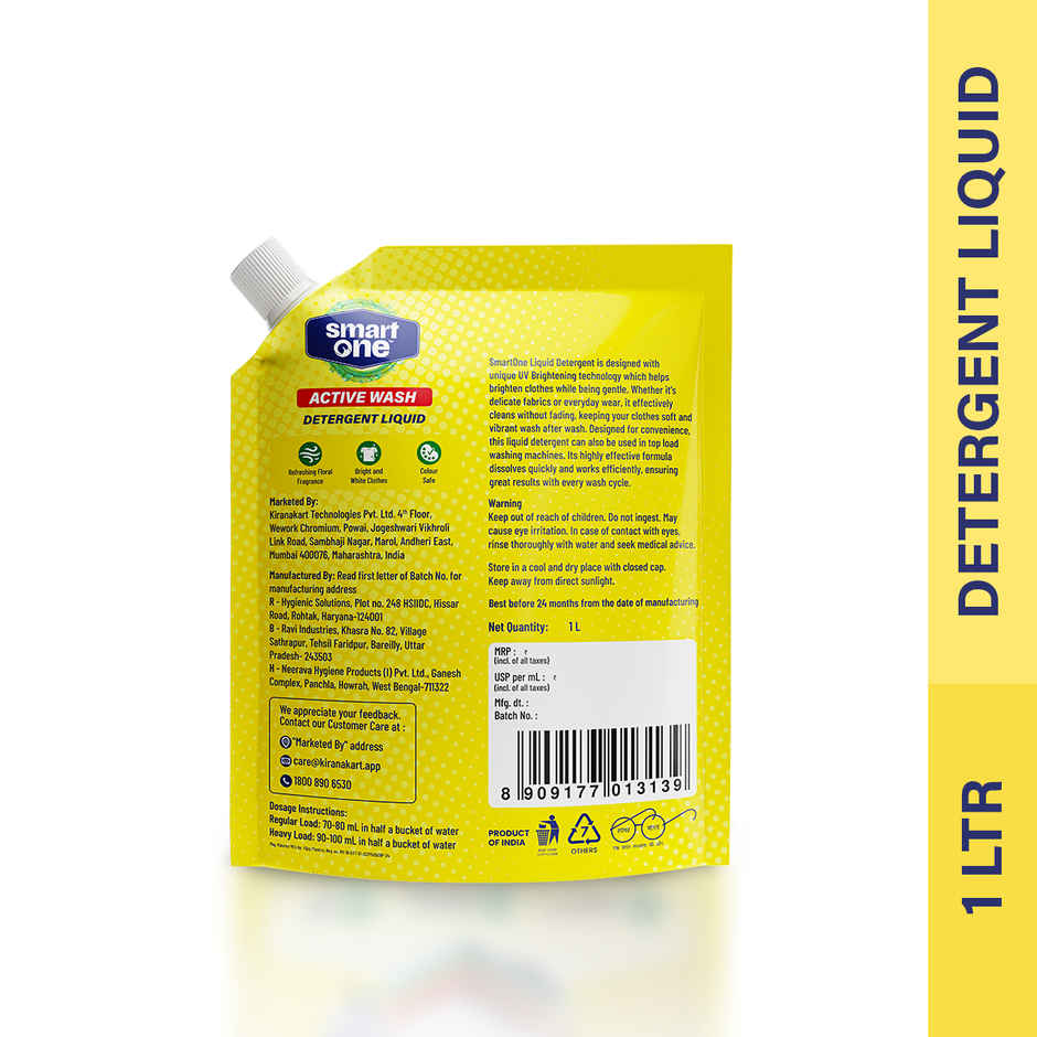 Smart One Active Wash Detergent Liquid Floral Fragrance