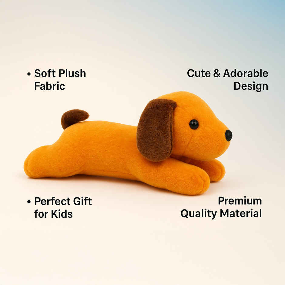 Fablue Dog Cute Plush Soft Toys For Kids Birthday Gift | Brown - 26 cm
