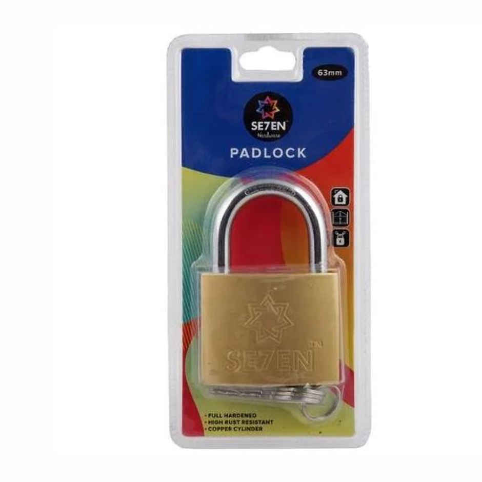 Se7en Heavy Duty Padlock With 3 Keys - 63mm