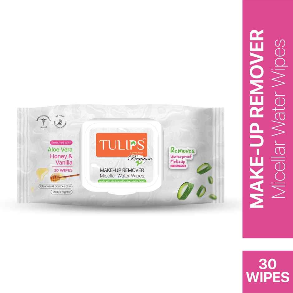 Tulips Makeup Remover Micellar Water Wipes