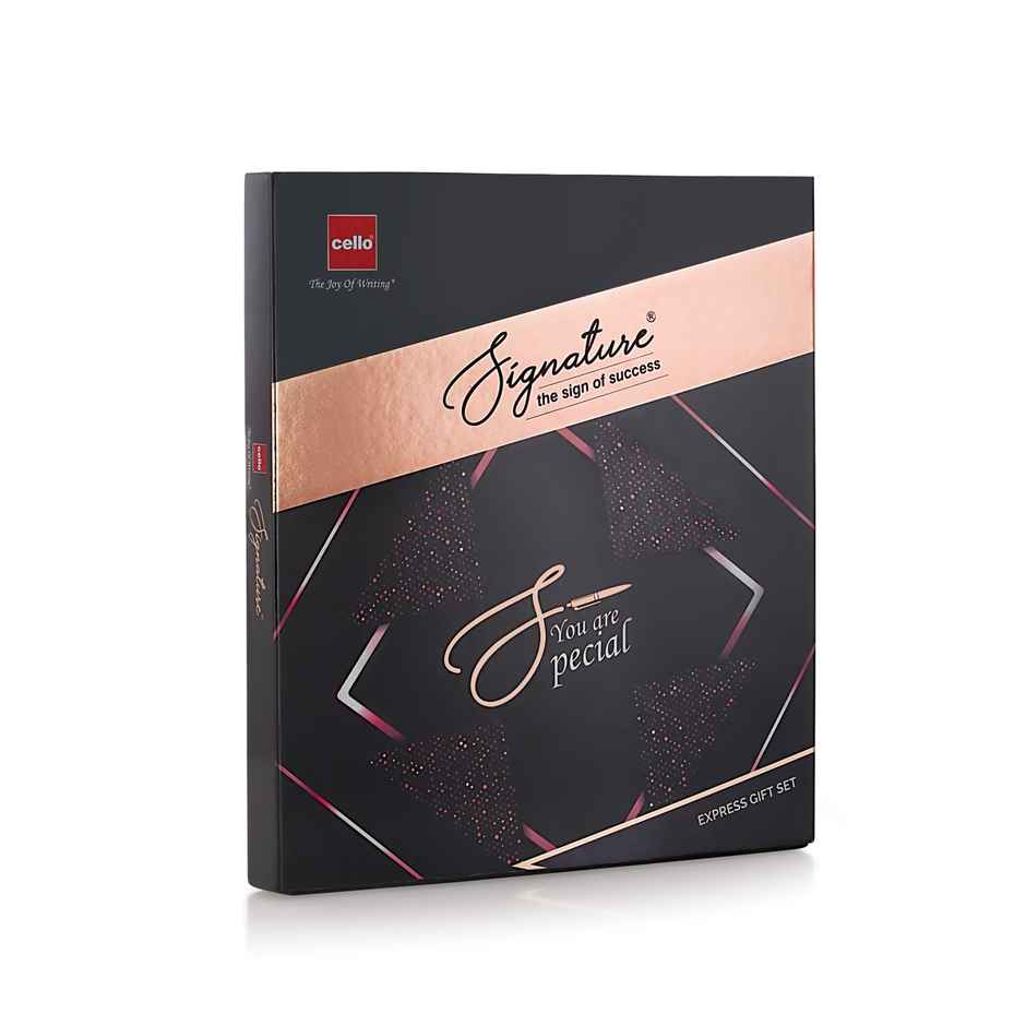 Bic Cello Signature Carbon Slim Blue Ball Pen With Diary