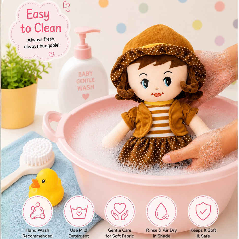 ToyTales Winky Doll Soft Stuffed Plush Girls Toys | Cuddly Stuffed Toys | Birthday Gift for Kids | Brown | 60cm