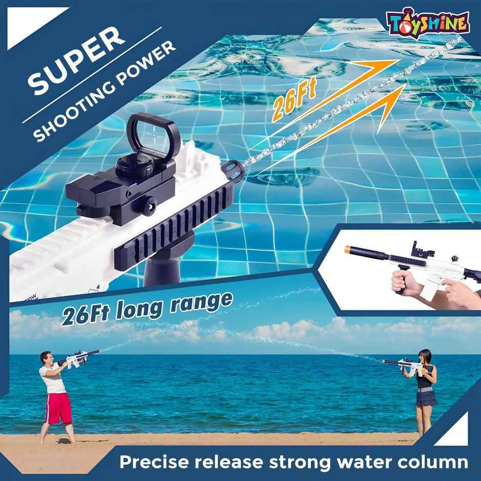 Toyshine M416 Electric Holi Water Gun Toy | Automatic Water Absorption Function | 25-30 Ft Range