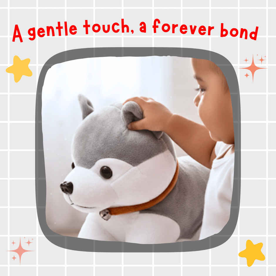 Toytales Cute Husky Dog Soft Toy | Plushie Stuffed Toys For Kids | Birthday Gifts