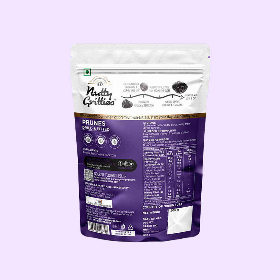Nutty Gritties Premium Soft & Juicy Pitted Prunes