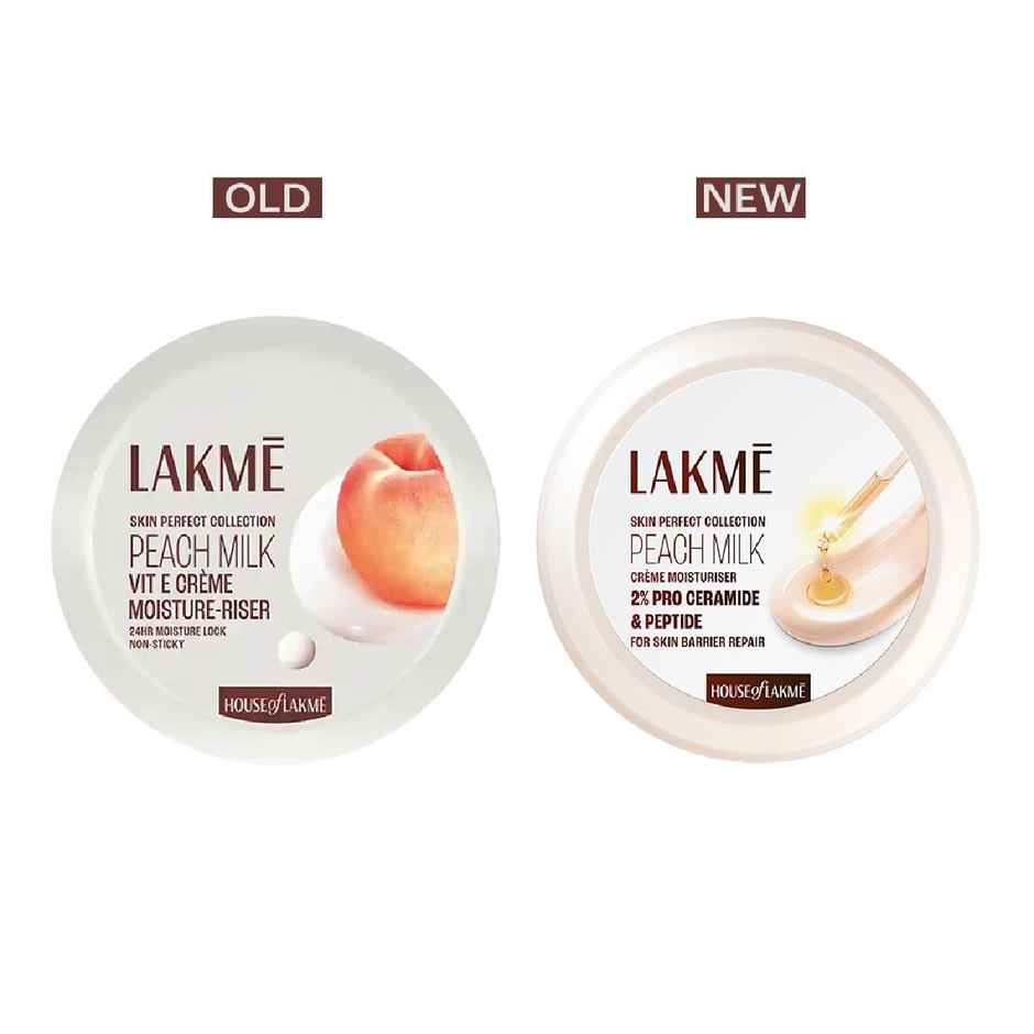 Lakme Peach Creme Moisturiser, Ceramide & Peptide, Skin Barrier Repair & Hydrated Glow