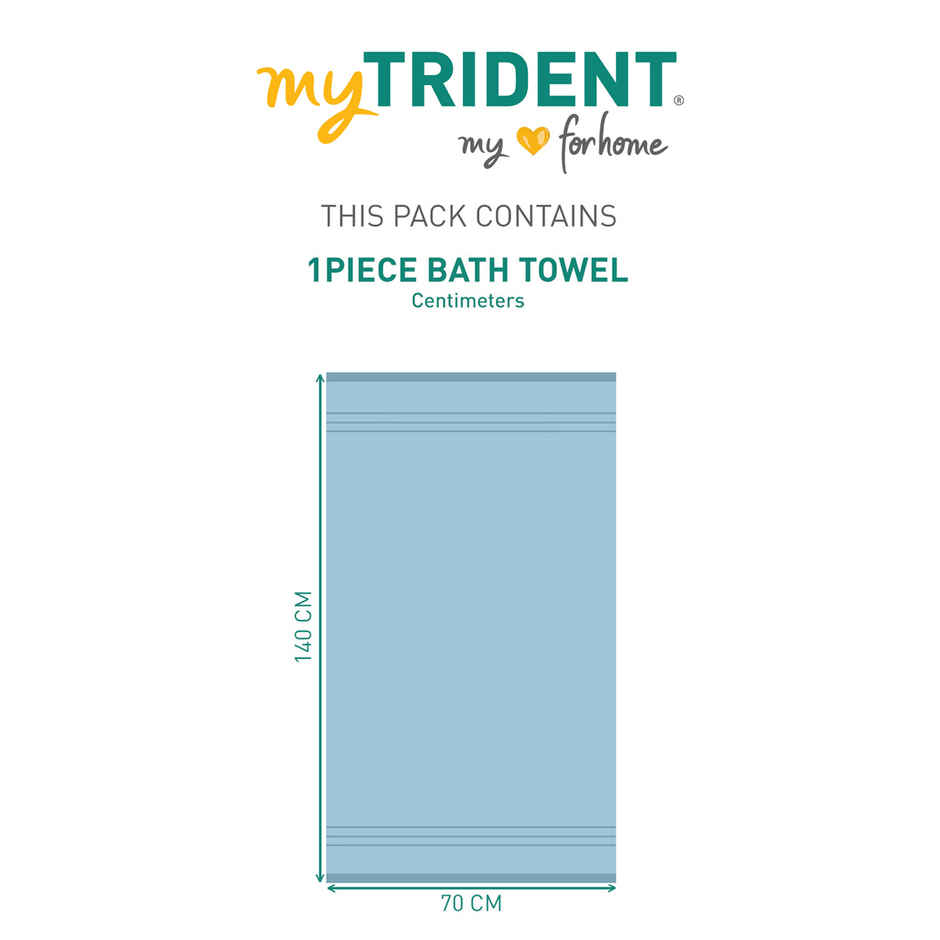 Mytrident Cotton Bath Towel | 400 GSM | Towels for Bath - Cool Blue