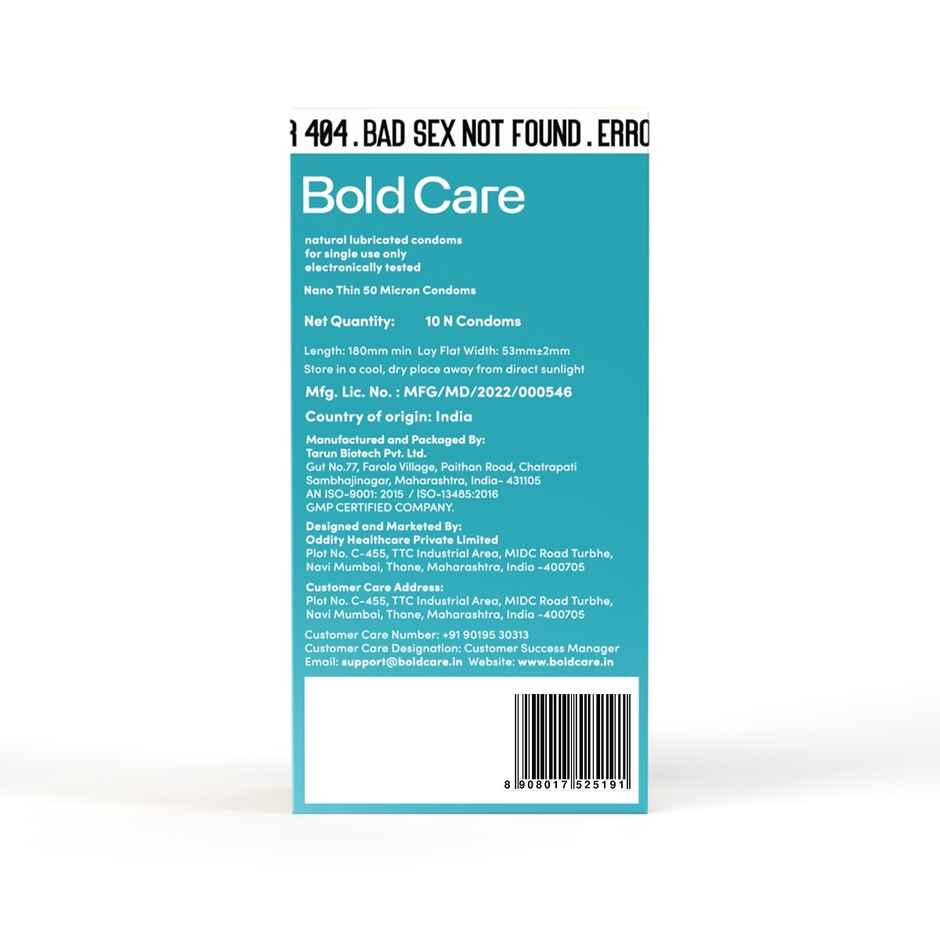 Bold Care 404 Super Nano Thin Condoms For Men