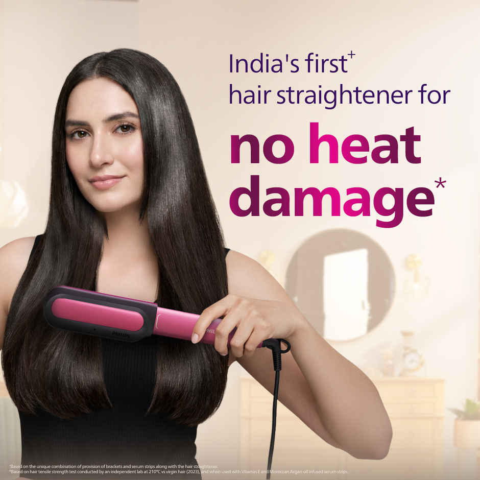 Philips NourishCare Hair Straightener|No Heat Damage & Silkprotect Care. Moisture Lock|BHS522/00