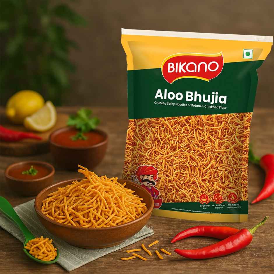 Bikano Aloo Bhujia | Crunchy and Spicy Aloo Bhujia Snack | Perfect Tea-Time Namkeen