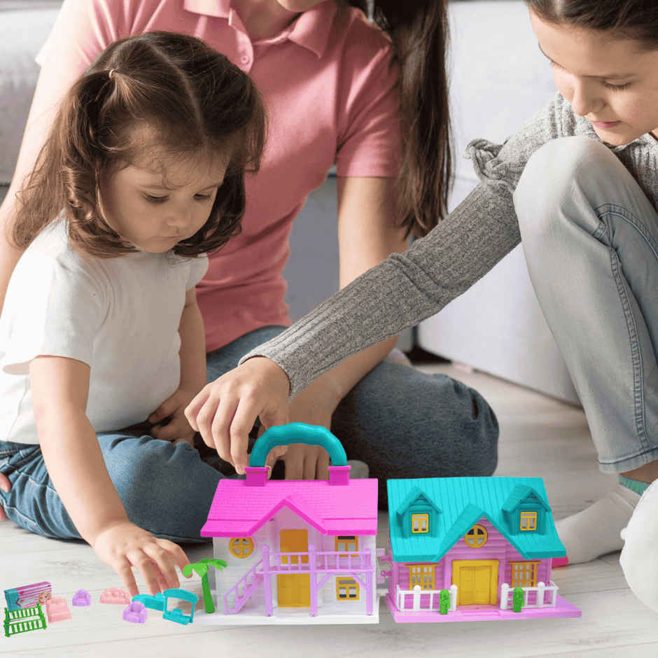 Toytales Pink Doll House | Play Set Toys For Girls | Gift For Girls | Birthday Gift