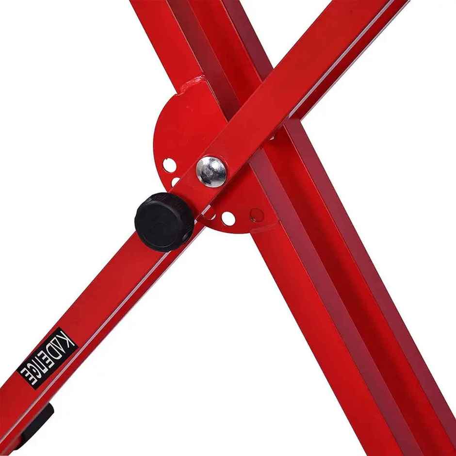Kadence Heavy-Duty | Double-X | Adjustable Piano Keyboard Stand With Locking Straps | Red
