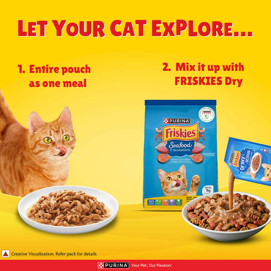 Purina Friskies Gravy Licious Cat Food Ocean Fish Flavour