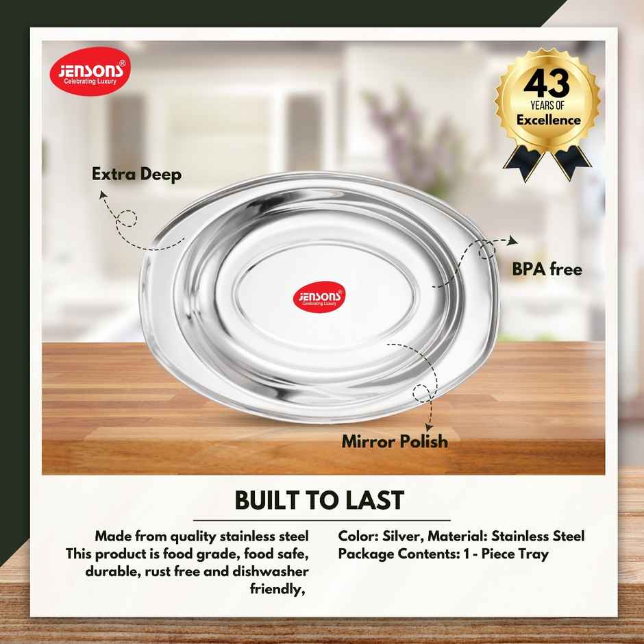 Jenosn Stainless Steel Oval Tray 19 Cm