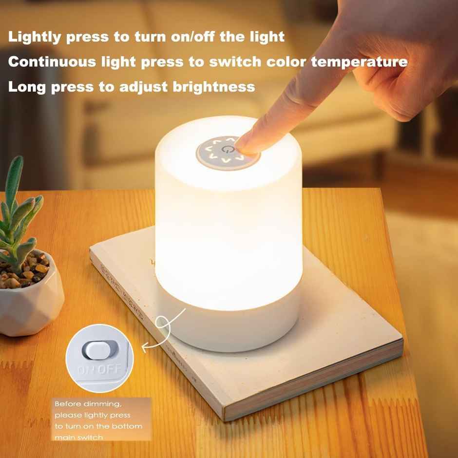 Desidiya Touch Control LED Touch Bedside Night Light | 3 Colors LED Lamp USB Corded Electric