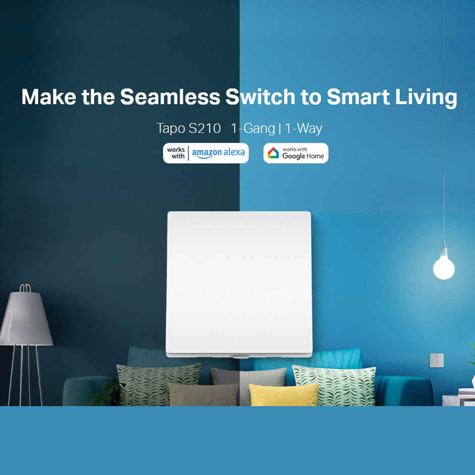 TP-Link Tapo S210 Smart Light Switch, 1-Gang 1-Way,Work With Alexa & Google Home, Tapo Hub Required