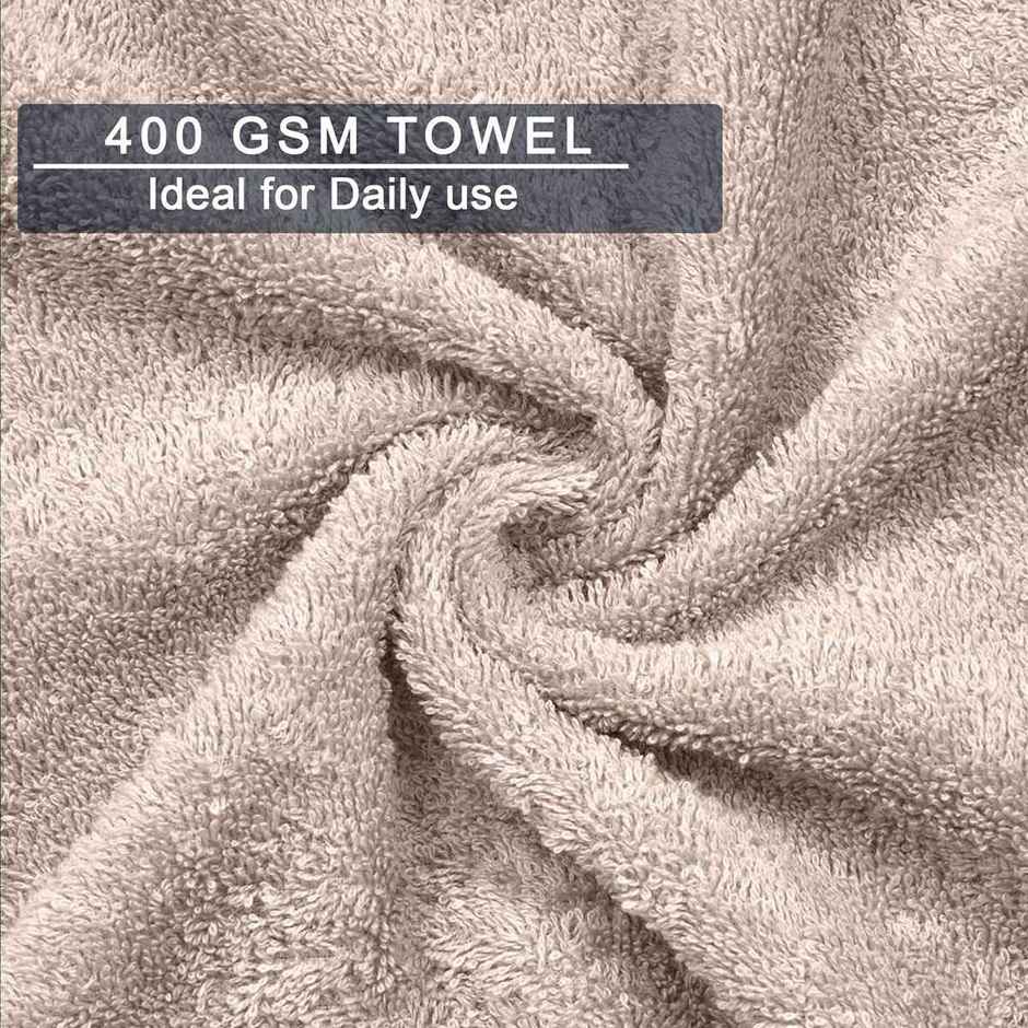 BAY6 100% Cotton Bath Towel - 140 cm x 70 cm | 400 GSM - Beige