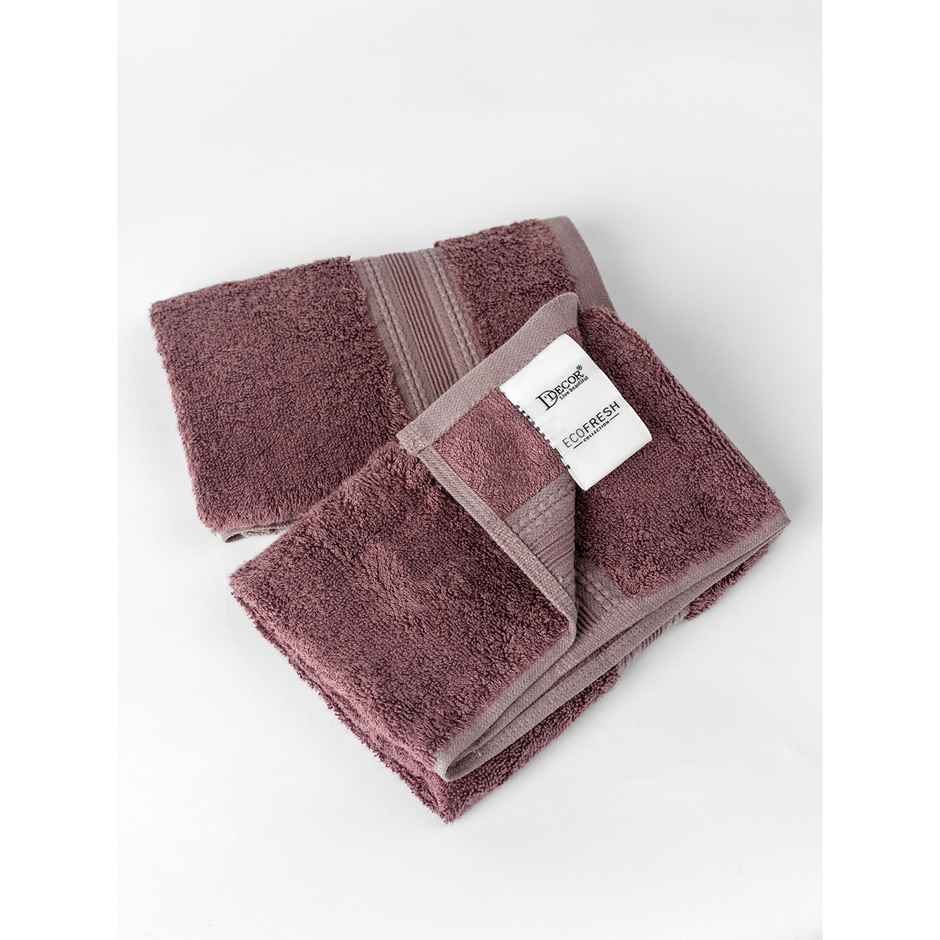 DDECOR Ecofriendly 70% Bamboo 30% Cotton Super Soft 650 GSM Solid Sustainable Hand Towel - Magenta