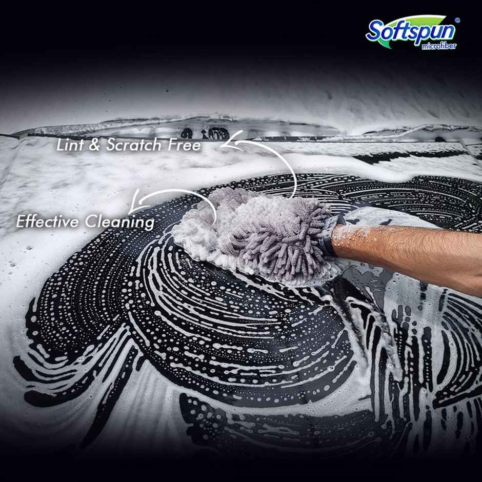 Softspun Microfiber All Purpose Glove/Mitt (1700 GSM, 1pc, Grey)