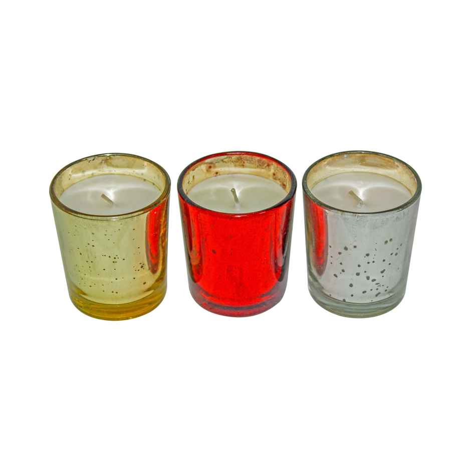 Mercury Series Scented Candles | Pack of 3 | Sandalwood, Orchard & Lilac | Pan Aromas