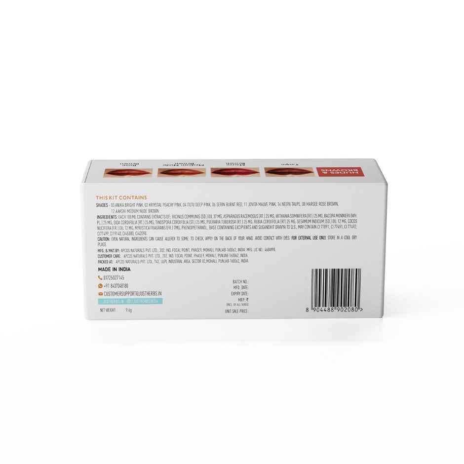 Just Herbs Ayurvedic Micro Mini Kit | Matte Lipsticks Long Lasting Travel Friendly