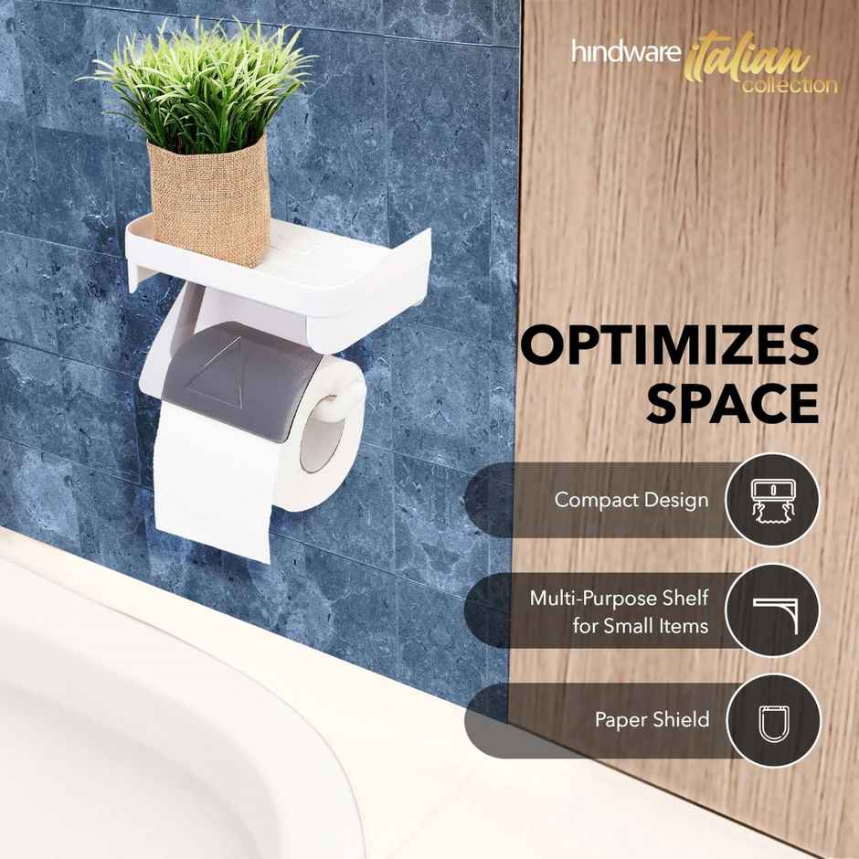 Hindware Self-adhesive Toilet Paper Holder | Wall Mount