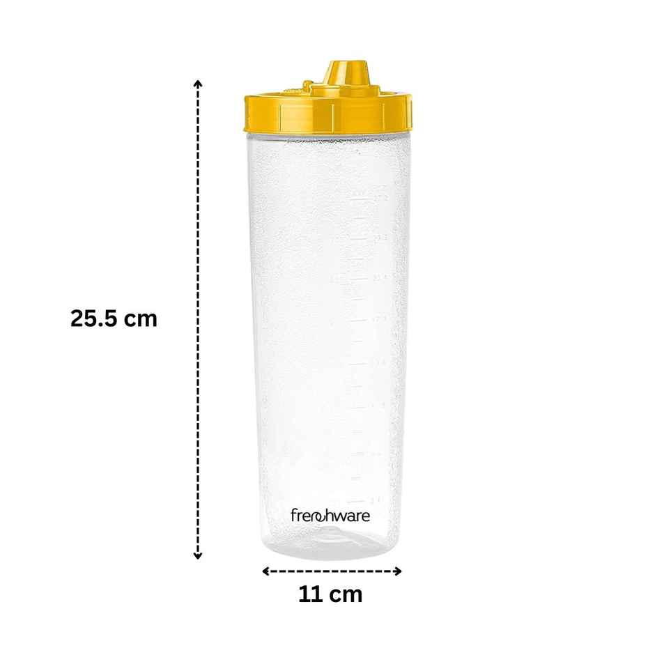Frenchware Oil Dispenser, BPA-Free Plastic, 100% Food-Grade | 2 Pack, 1 L Each - Textured Yellow