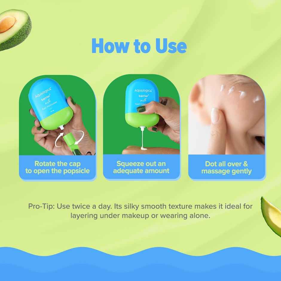 Aqualogica 5 Barrier+ Milk Fluid Moisturizer With Avocado & Ceramides