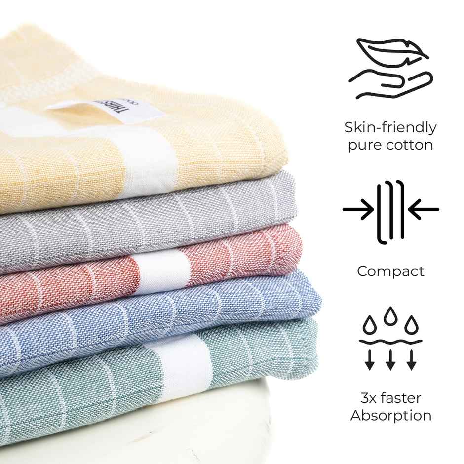 Thirsty Towel by Doctor Towels Double Cloth Cotton Bath Towel Solid | 70 X 140 cm - Blue