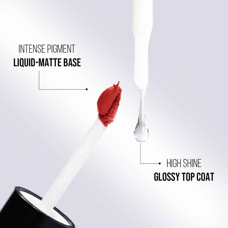 Staze Gloss Lock 2-in-1 Liquid Lipstick + Clear Gloss | Transferproof  | 06 Im Feisty | 7g