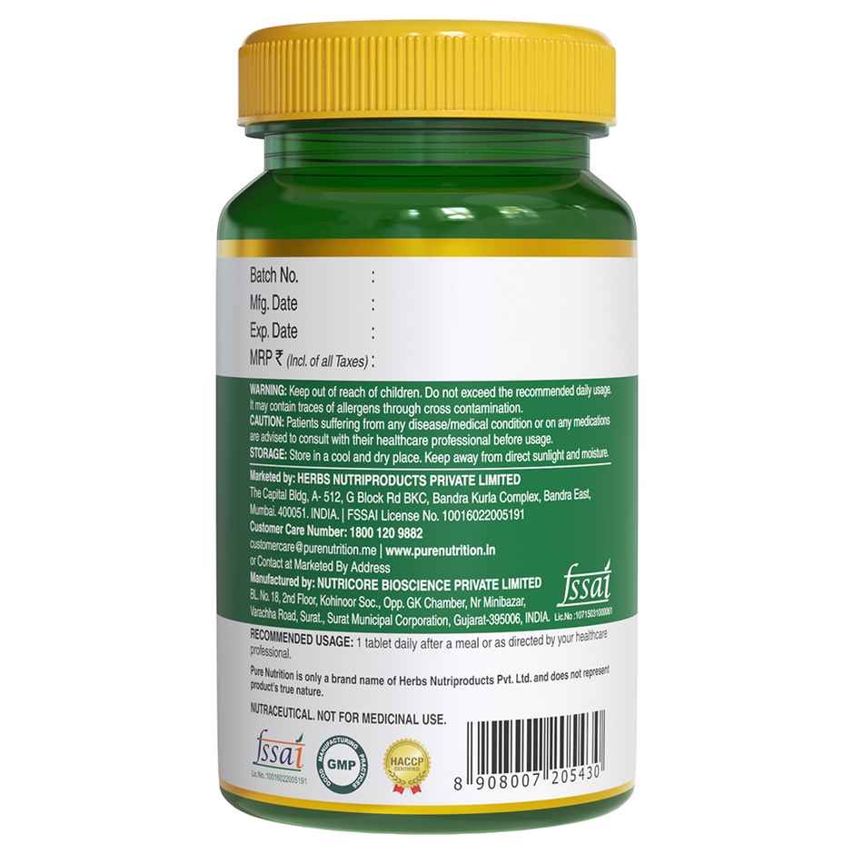 Pure Nutrition Vitamin D3 Lichen Source + K2 MK-7 600 IU - 60 VEG Tablets for Bone