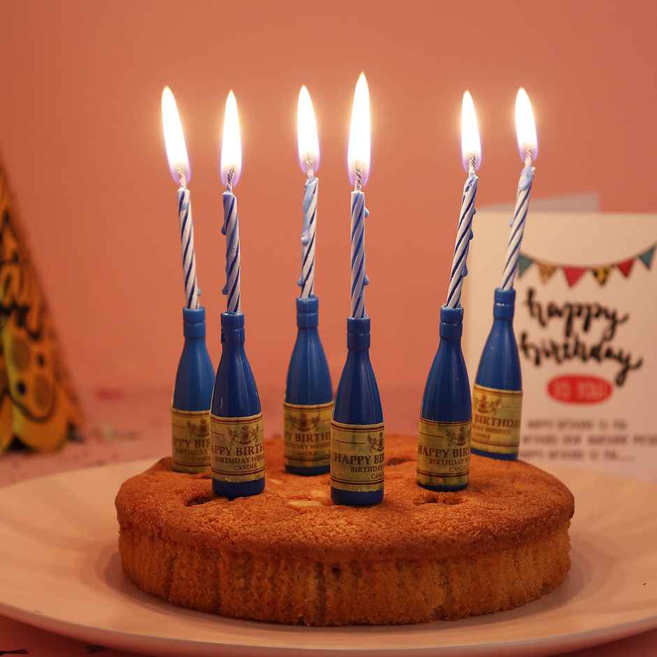 Champagne Bottle Candles | Happy Birthday Cake Decoration | Propcon
