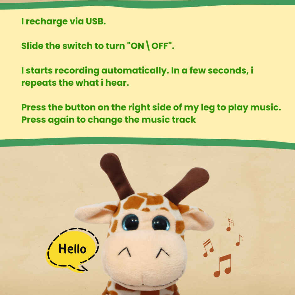 Toytales Giraffe | Plushies | Soft Toys | Electronic Toys| Birthday Gifts | Jumping Toys